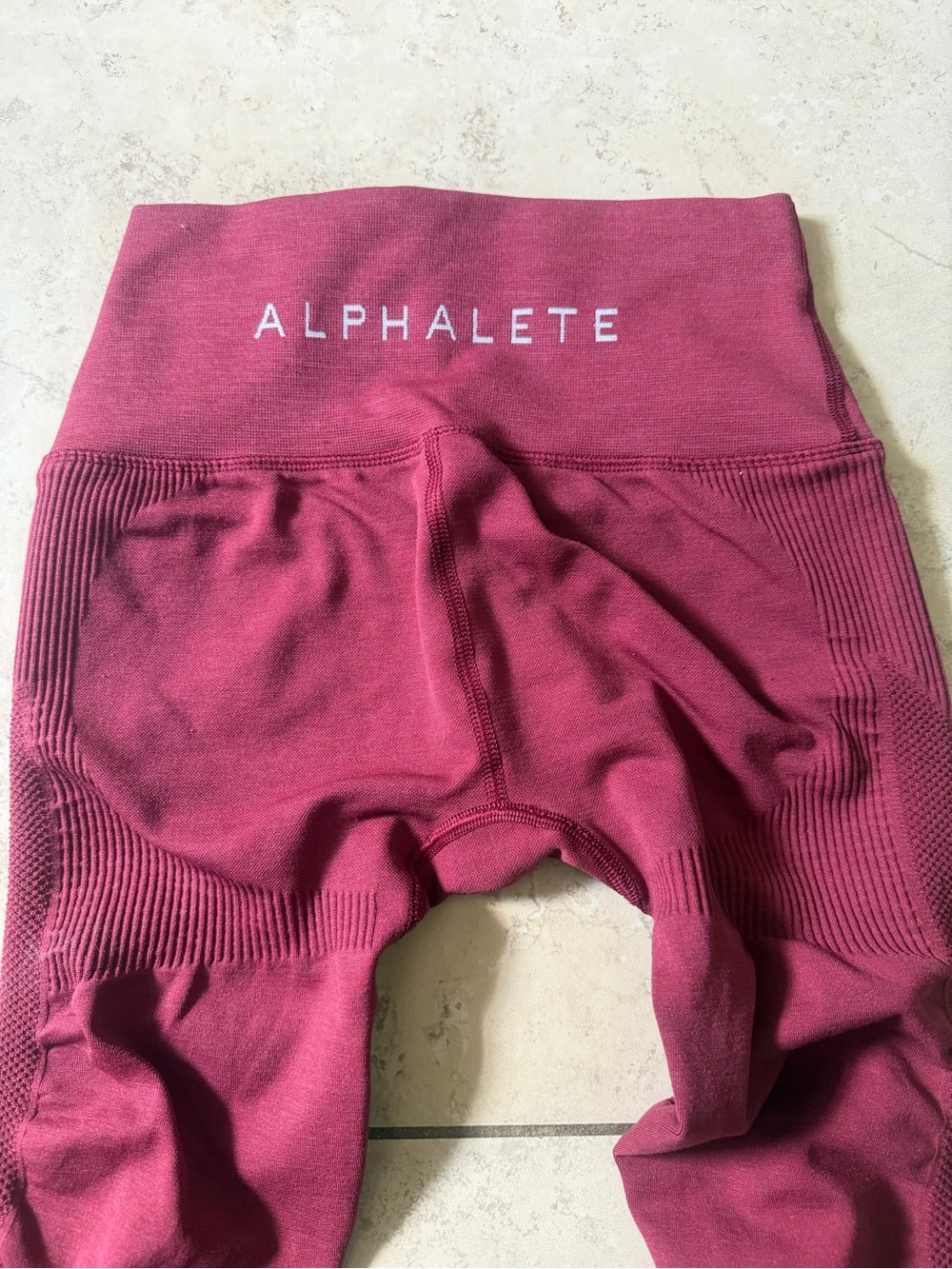 Alphalete High-Waist Burgundy Rose Leggings